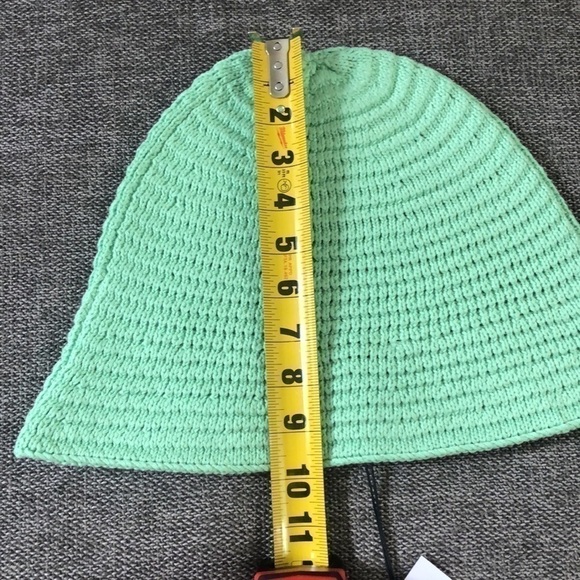 WE Wore What Crochet Solid ZLB Mint Green Bucket Hat Bohemian 100% Cotton - Picture 12 of 13
